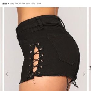 Fashion nova black jean shorts